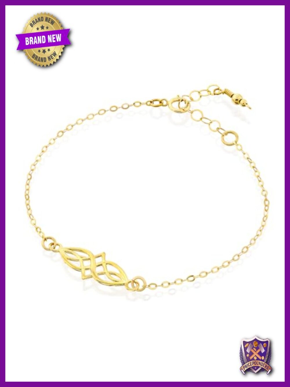 14k gold filled Celtic Knot Bracelet for Women Chain Charm Minimalist Handmade